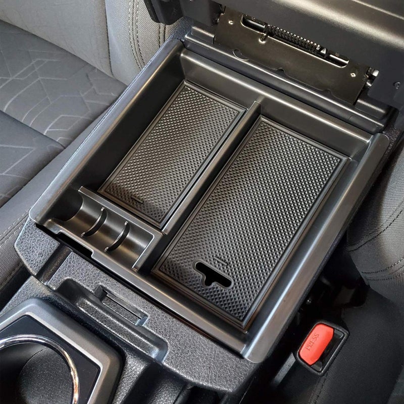 JKCOVER Center Console Accessory Organizer Compatible with Toyota Tacoma 2016 2017 2018 2019 2020 2021 2022 2023, ABS Material Box Insert Tray (Black trim) - Image 1